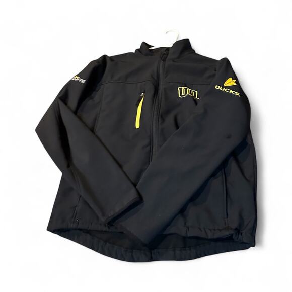 Oregon Ducks Embroidered Jacket Black & Yellow Men's Large By Granyte Zip Up - Picture 1 of 6